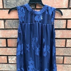 Xhilaration Size Small Blue Lacy Top.
